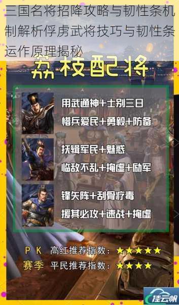 三国名将招降攻略与韧性条机制解析俘虏武将技巧与韧性条运作原理揭秘