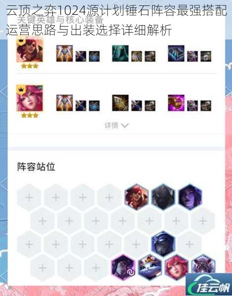 云顶之弈1024源计划锤石阵容最强搭配运营思路与出装选择详细解析