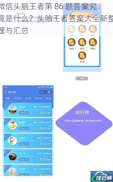 微信头脑王者第 86 题答案究竟是什么？头脑王者答案大全新整理与汇总