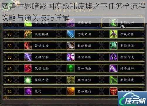魔兽世界暗影国度叛乱废墟之下任务全流程攻略与通关技巧详解