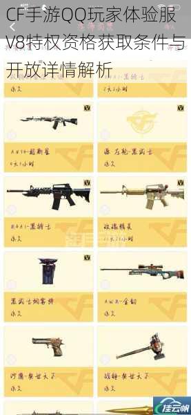 CF手游QQ玩家体验服V8特权资格获取条件与开放详情解析