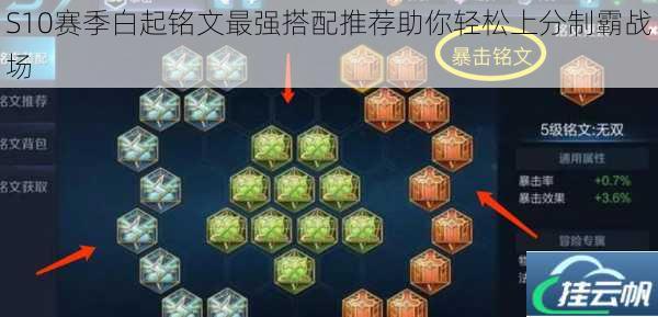 S10赛季白起铭文最强搭配推荐助你轻松上分制霸战场