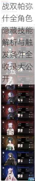 战双帕弥什全角色隐藏技能解析与触发条件全收录大公开