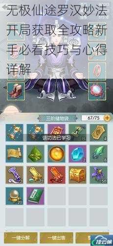 无极仙途罗汉妙法开局获取全攻略新手必看技巧与心得详解