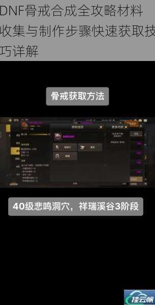 DNF骨戒合成全攻略材料收集与制作步骤快速获取技巧详解