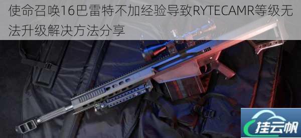 使命召唤16巴雷特不加经验导致RYTECAMR等级无法升级解决方法分享