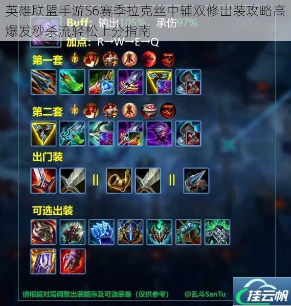 英雄联盟手游S6赛季拉克丝中辅双修出装攻略高爆发秒杀流轻松上分指南
