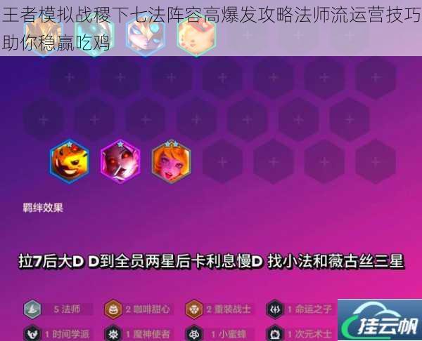 王者模拟战稷下七法阵容高爆发攻略法师流运营技巧助你稳赢吃鸡