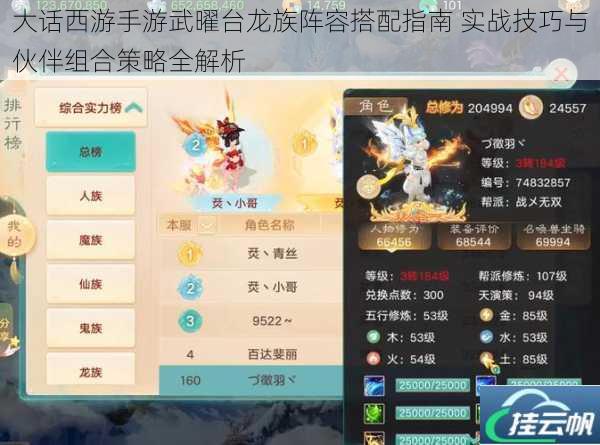大话西游手游武曜台龙族阵容搭配指南 实战技巧与伙伴组合策略全解析