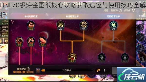 DNF70级炼金图纸核心攻略获取途径与使用技巧全解析