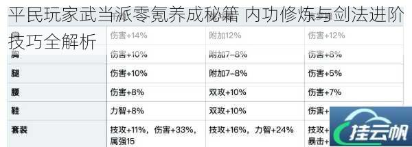 平民玩家武当派零氪养成秘籍 内功修炼与剑法进阶技巧全解析