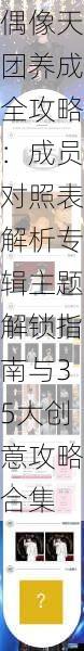 偶像天团养成全攻略：成员对照表解析专辑主题解锁指南与35大创意攻略合集
