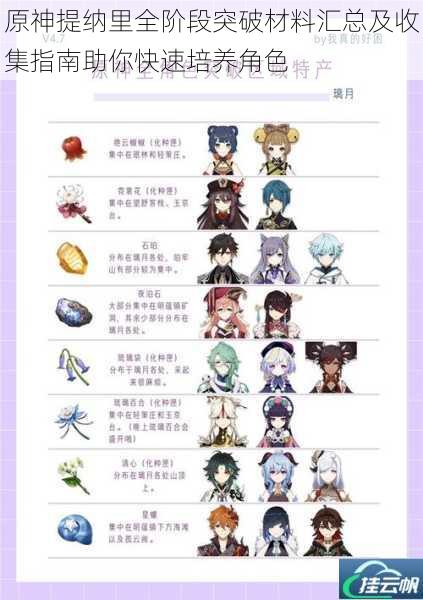 原神提纳里全阶段突破材料汇总及收集指南助你快速培养角色