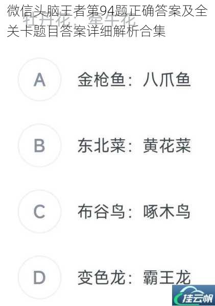 微信头脑王者第94题正确答案及全关卡题目答案详细解析合集