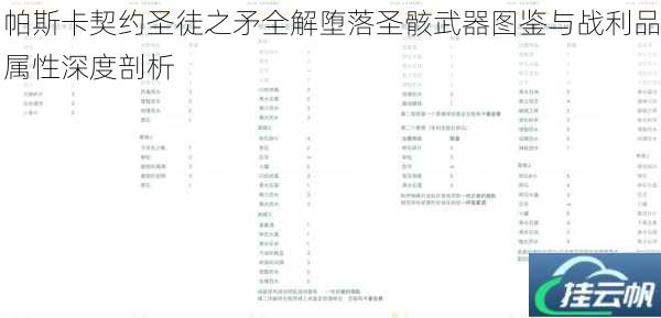 帕斯卡契约圣徒之矛全解堕落圣骸武器图鉴与战利品属性深度剖析