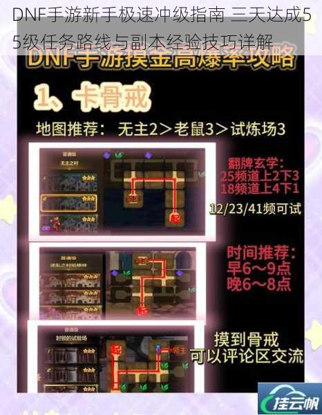 DNF手游新手极速冲级指南 三天达成55级任务路线与副本经验技巧详解