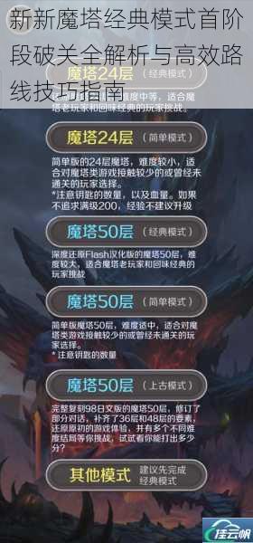 新新魔塔经典模式首阶段破关全解析与高效路线技巧指南