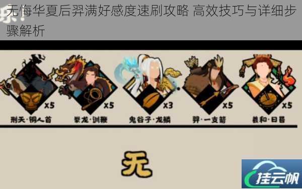 无悔华夏后羿满好感度速刷攻略 高效技巧与详细步骤解析