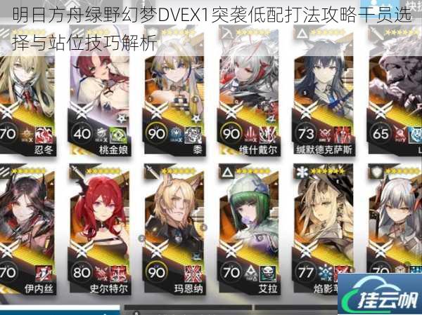 明日方舟绿野幻梦DVEX1突袭低配打法攻略干员选择与站位技巧解析