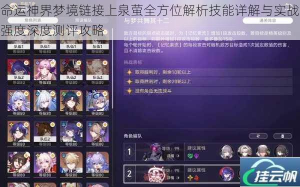 命运神界梦境链接上泉萤全方位解析技能详解与实战强度深度测评攻略