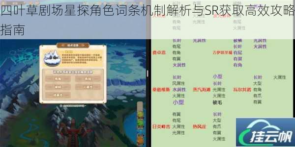 四叶草剧场星探角色词条机制解析与SR获取高效攻略指南