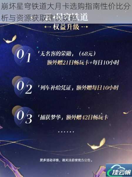 崩坏星穹铁道大月卡选购指南性价比分析与资源获取建议攻略