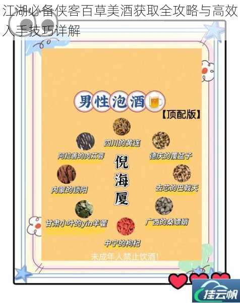 江湖必备侠客百草美酒获取全攻略与高效入手技巧详解