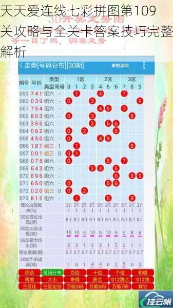 天天爱连线七彩拼图第109关攻略与全关卡答案技巧完整解析