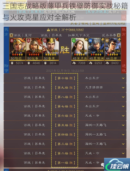 三国志战略版藤甲兵铁壁防御实战秘籍与火攻克星应对全解析
