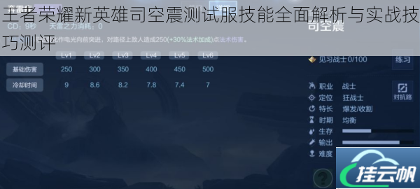 王者荣耀新英雄司空震测试服技能全面解析与实战技巧测评