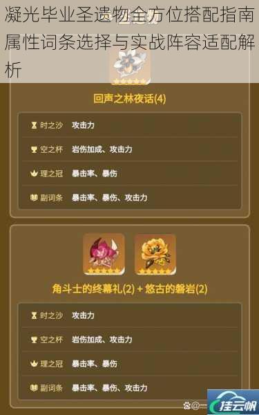 凝光毕业圣遗物全方位搭配指南属性词条选择与实战阵容适配解析