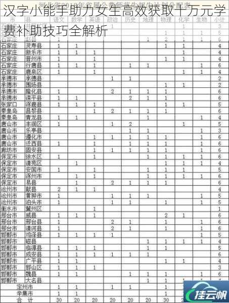 汉字小能手助力女生高效获取十万元学费补助技巧全解析