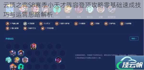 云顶之弈S8赛季小天才阵容登顶攻略零基础速成技巧与运营思路解析
