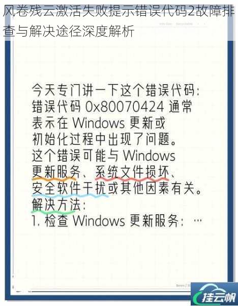风卷残云激活失败提示错误代码2故障排查与解决途径深度解析
