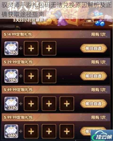 驭灵师手游礼包码无法兑换原因解析及正确获取途径指南