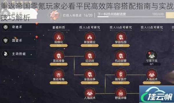 重返帝国零氪玩家必看平民高效阵容搭配指南与实战技巧解析