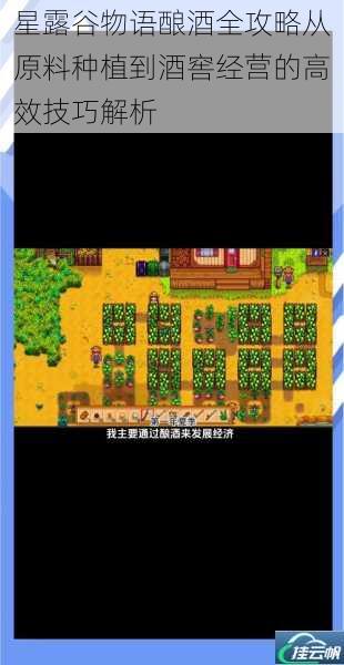 星露谷物语酿酒全攻略从原料种植到酒窖经营的高效技巧解析