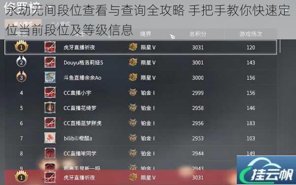 永劫无间段位查看与查询全攻略 手把手教你快速定位当前段位及等级信息