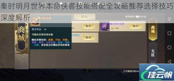 秦时明月世界本命侠客技能搭配全攻略推荐选择技巧深度解析