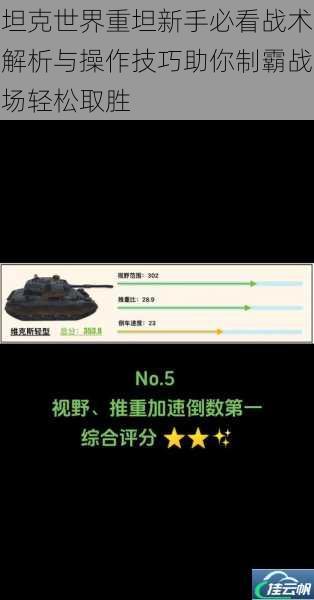坦克世界重坦新手必看战术解析与操作技巧助你制霸战场轻松取胜