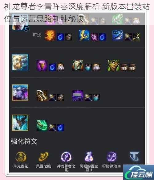 神龙尊者李青阵容深度解析 新版本出装站位与运营思路制胜秘诀