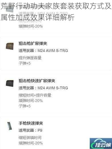 荒野行动功夫家族套装获取方式及属性加成效果详细解析