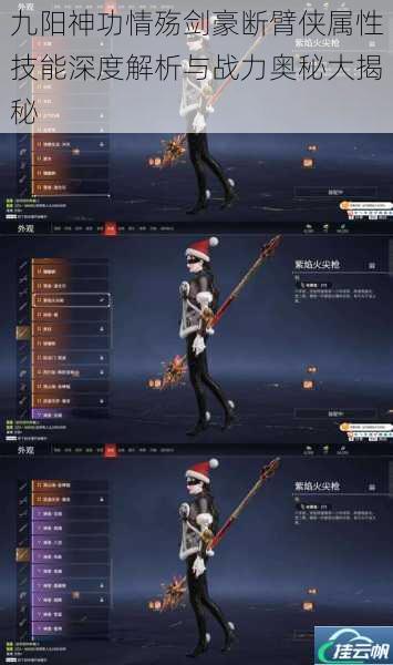 九阳神功情殇剑豪断臂侠属性技能深度解析与战力奥秘大揭秘