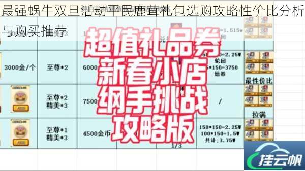 最强蜗牛双旦活动平民鹿茸礼包选购攻略性价比分析与购买推荐