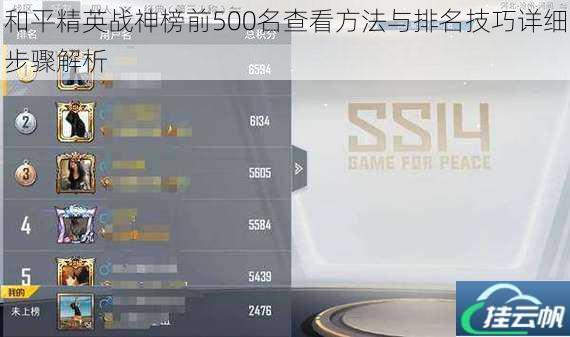 和平精英战神榜前500名查看方法与排名技巧详细步骤解析