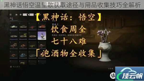 黑神话悟空温里散获取途径与用品收集技巧全解析