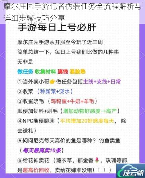 摩尔庄园手游记者伪装任务全流程解析与详细步骤技巧分享