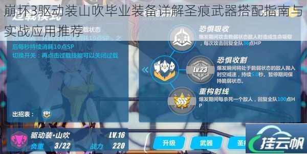 崩坏3驱动装山吹毕业装备详解圣痕武器搭配指南与实战应用推荐