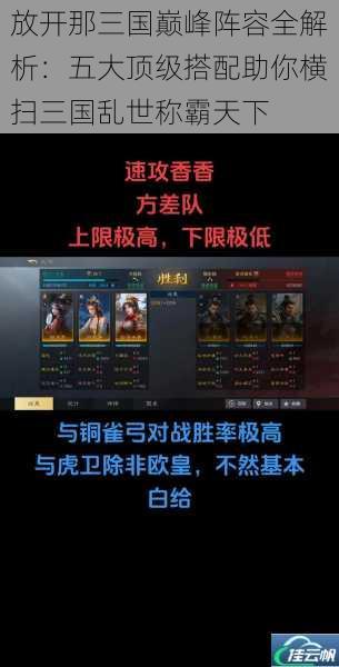 放开那三国巅峰阵容全解析:五大顶级搭配助你横扫三国乱世称霸天下